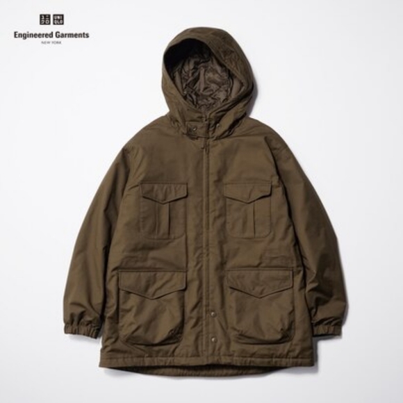 Uniqlo PUFFTECH Utility Jacket (HEATTECH) - Size Large, Brown - Picture 1 of 16